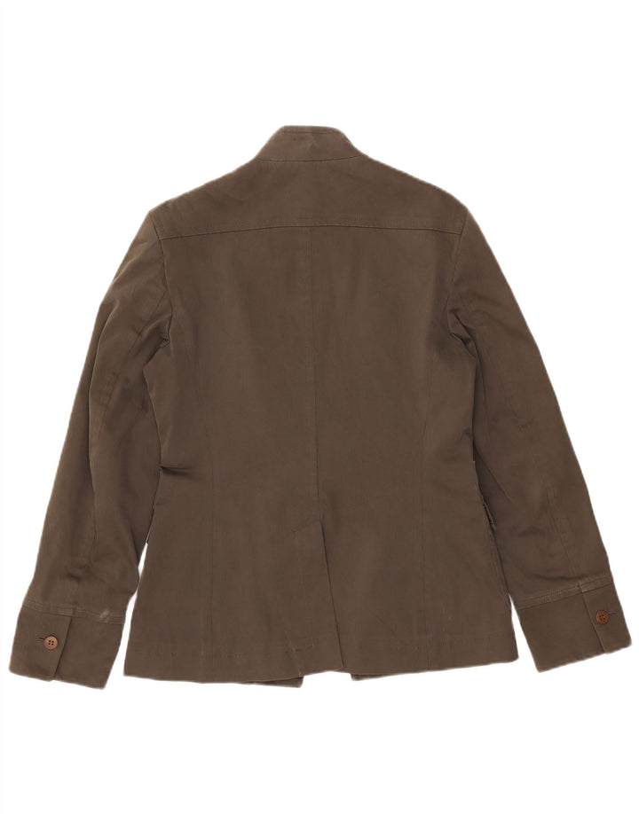Marella Dame Blazer Jacket UK 10 Small Brown Bomuld