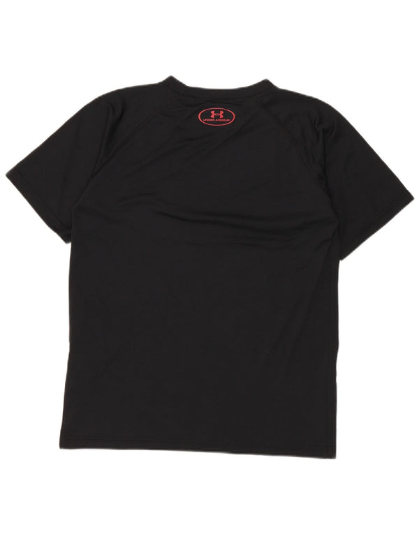 Under Armour Boys Heat Gear Grafisk T-Shirt Top 9-10 år Medium Sort