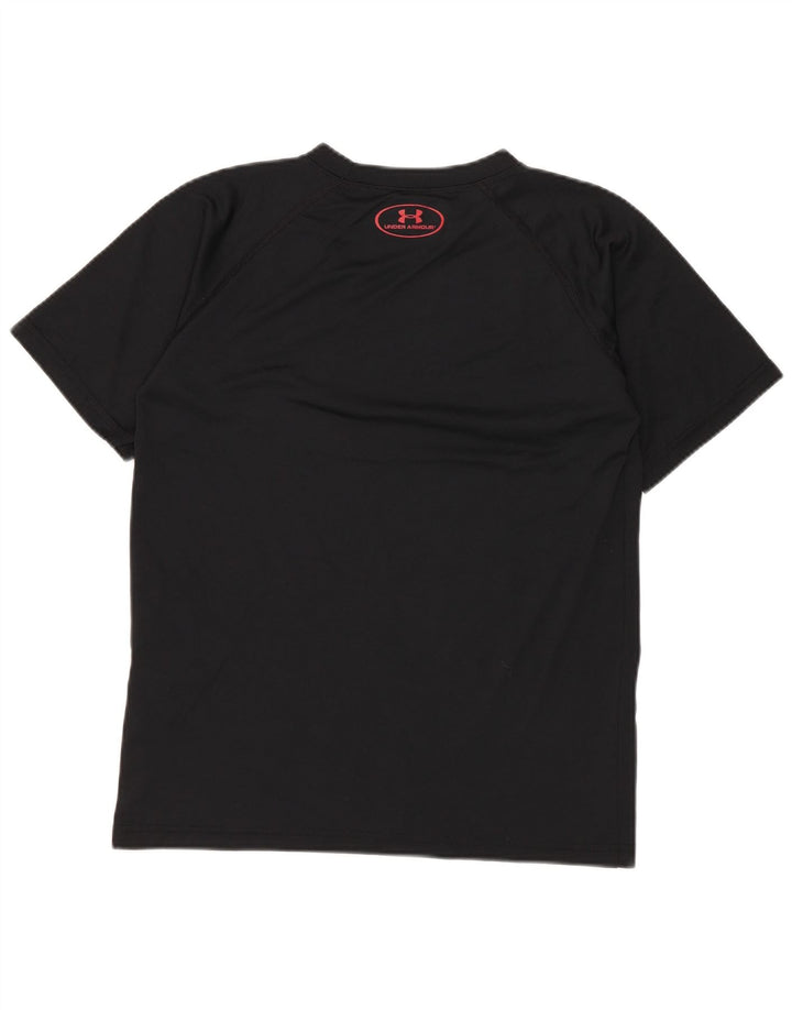 Under Armour Boys Heat Gear Grafisk T-Shirt Top 9-10 år Medium Sort