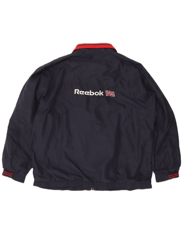 Reebok Herre grafisk træningsdragt topjakke XL marineblå polyester