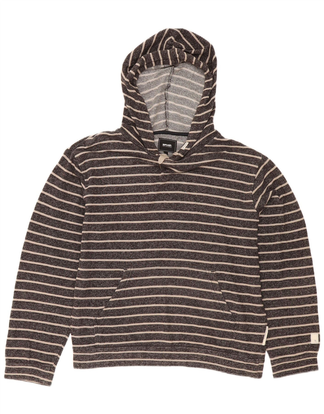 Rip Curl Dame Oversized Hoodie Jumper UK 10 Small Grå Stribet