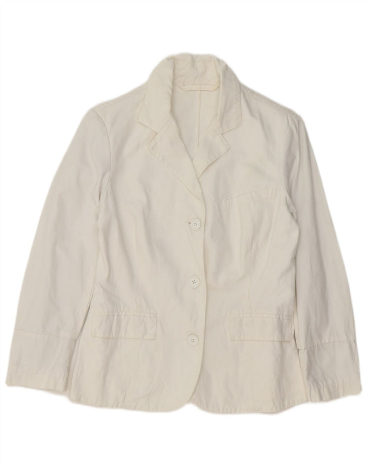 Vintage dame 3-knaps blazerjakke UK 14 Medium White