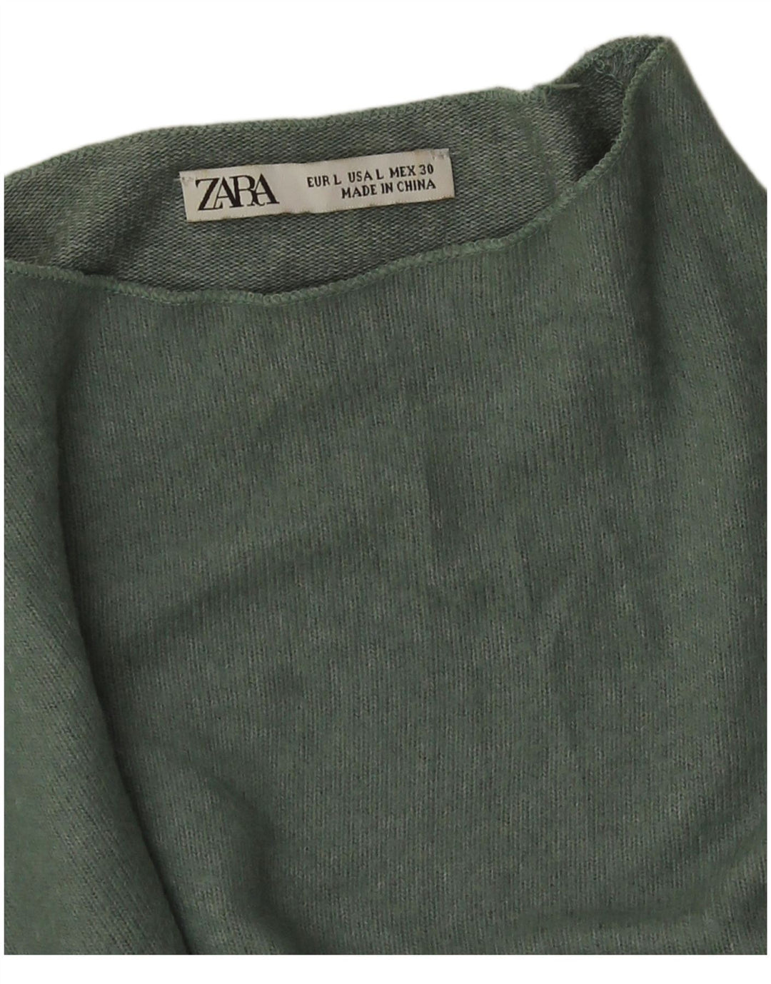 Zara Dame Turtle Neck Jumper Sweater UK 16 Large Green