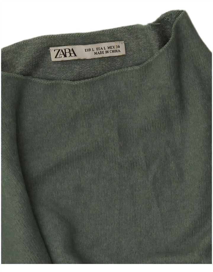Zara Dame Turtle Neck Jumper Sweater UK 16 Large Green