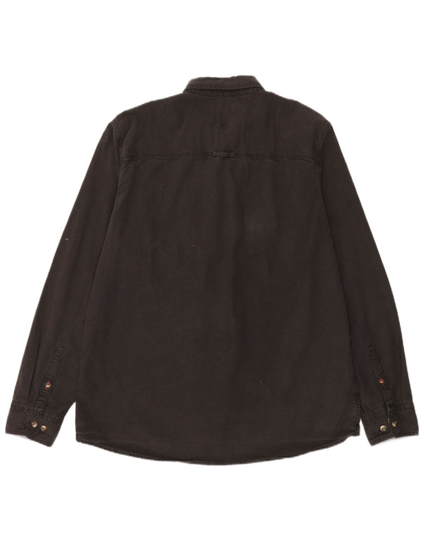 Fat Face Herre Slim Fit Shirt XL Sort Bomuld