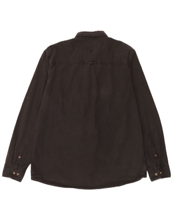 Fat Face Herre Slim Fit Shirt XL Sort Bomuld