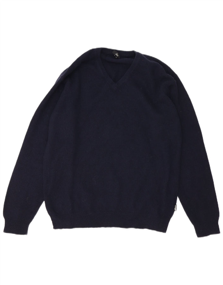 Asics Herre V-hals sweater Stor marineblå lammeuld