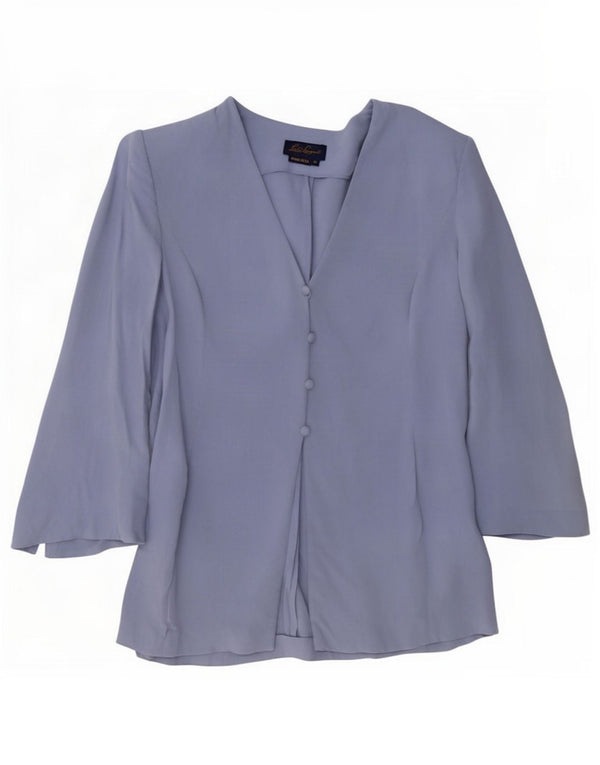 Luisa Spagnoli Dame Cardigan Top UK 14 Medium Blue Silk