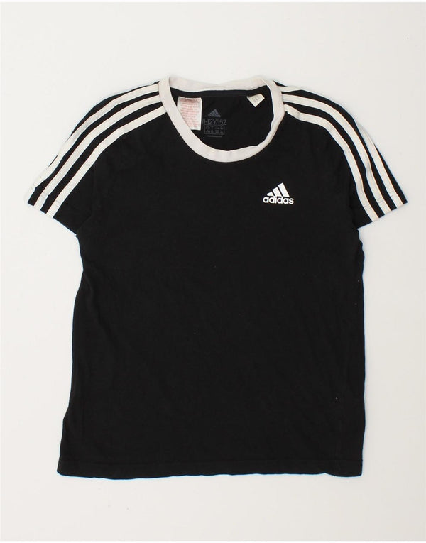 Adidas Boys T-Shirt Top 11-12 år Sort Bomuld