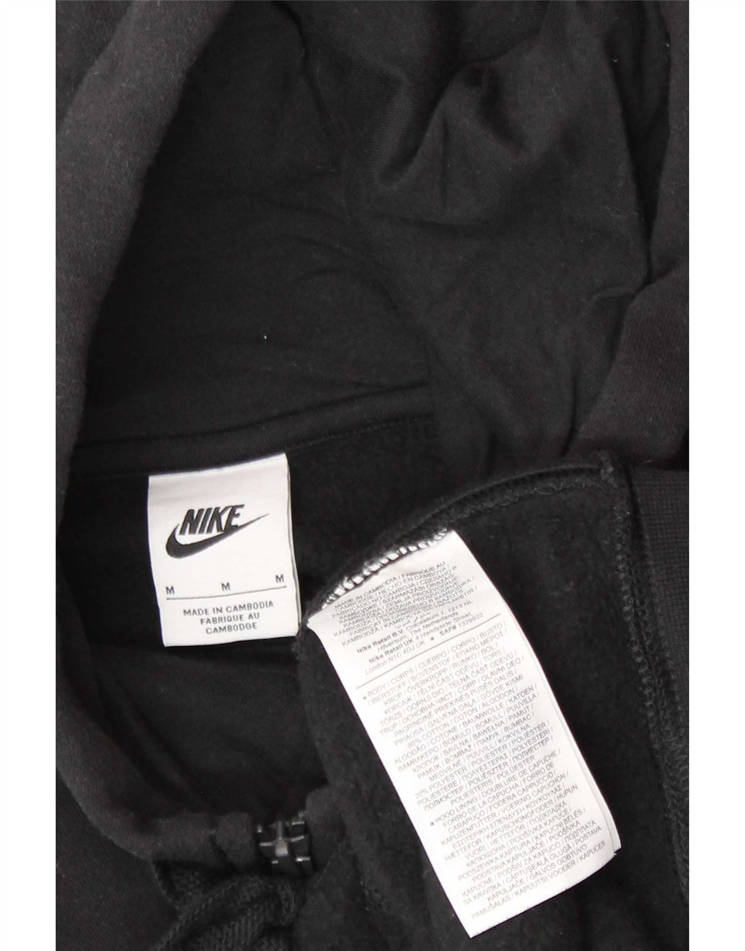 Nike hættetrøje med lynlås til mænd mellem sort bomuld