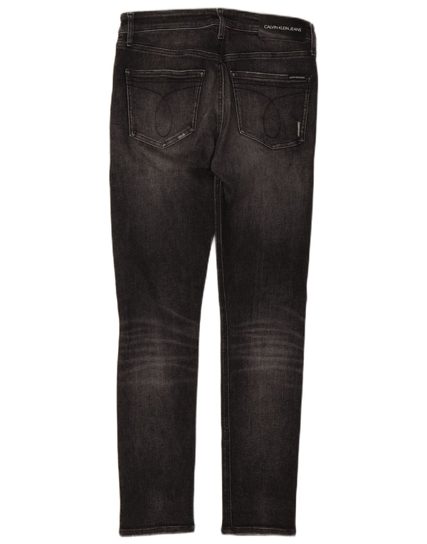 Calvin Klein Herre Distressed Skinny Jeans W31 L32 Sort Bomuld