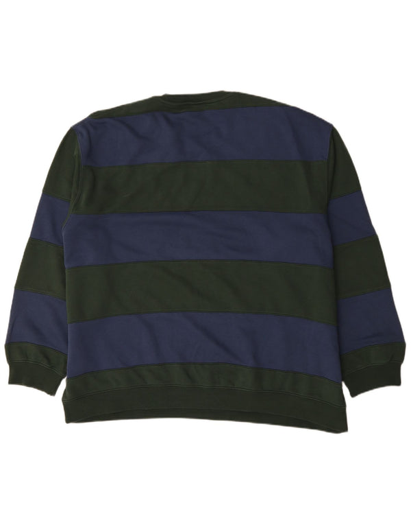 Levi's Herre Relaxed Fit Sweatshirt Jumper 2XL Grøn Stribet Bomuld