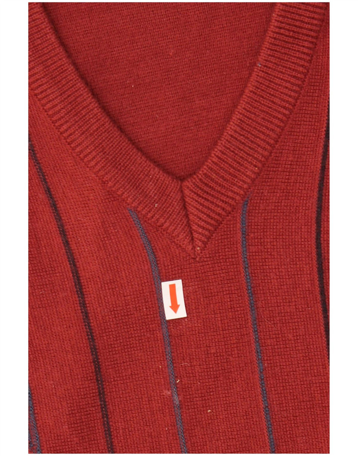 GABICCI Dame Oversized V-hals sweater UK 10 Lille rød stribet