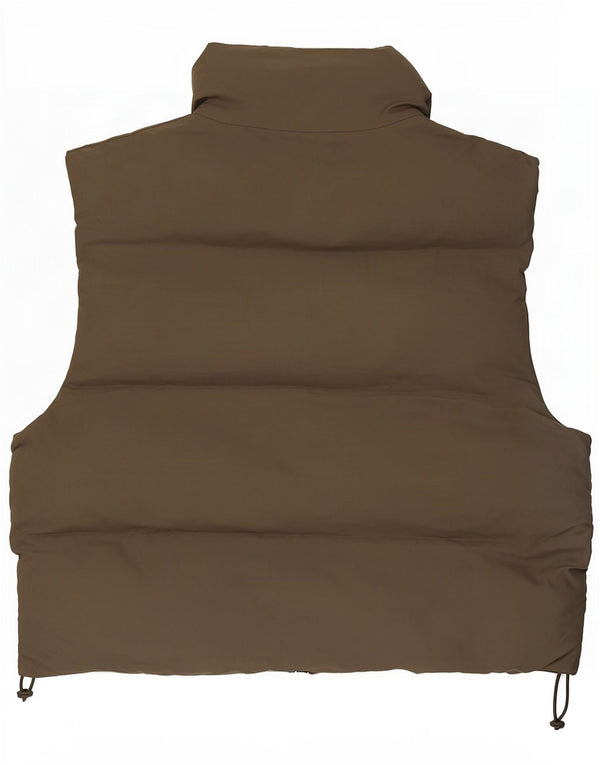 Zara Womens Polstret Gilet UK 14 Medium Khaki Polyester