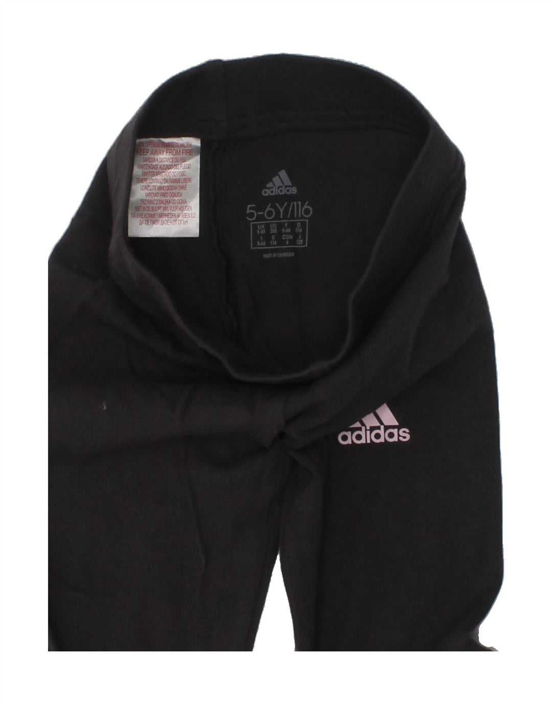 ADIDAS Girls Graphic Leggings 5-6 Years Grey Cotton Vintage Adidas and Second-Hand Adidas from Messina Hembry 