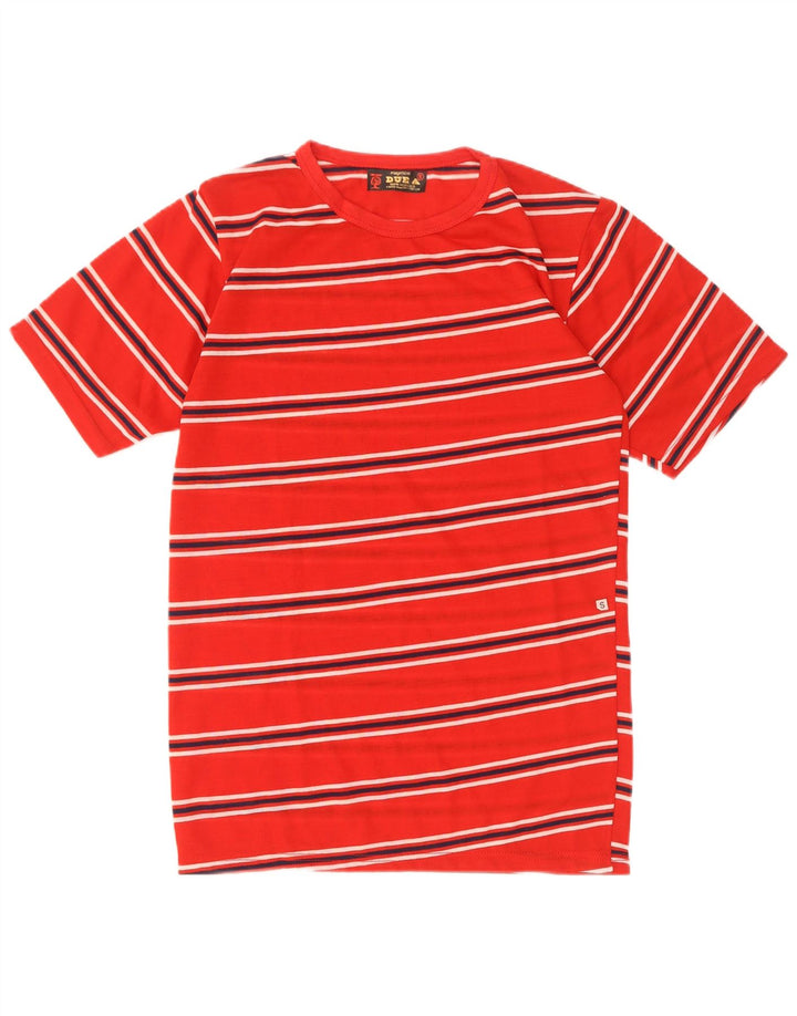 Vintage herre T-shirt top lille rød stribet akryl