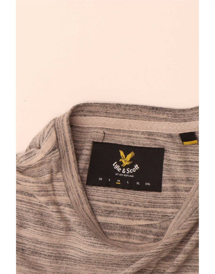 Lyle & Scott Herre T-shirt Top mellemgrå nålestribet bomuld