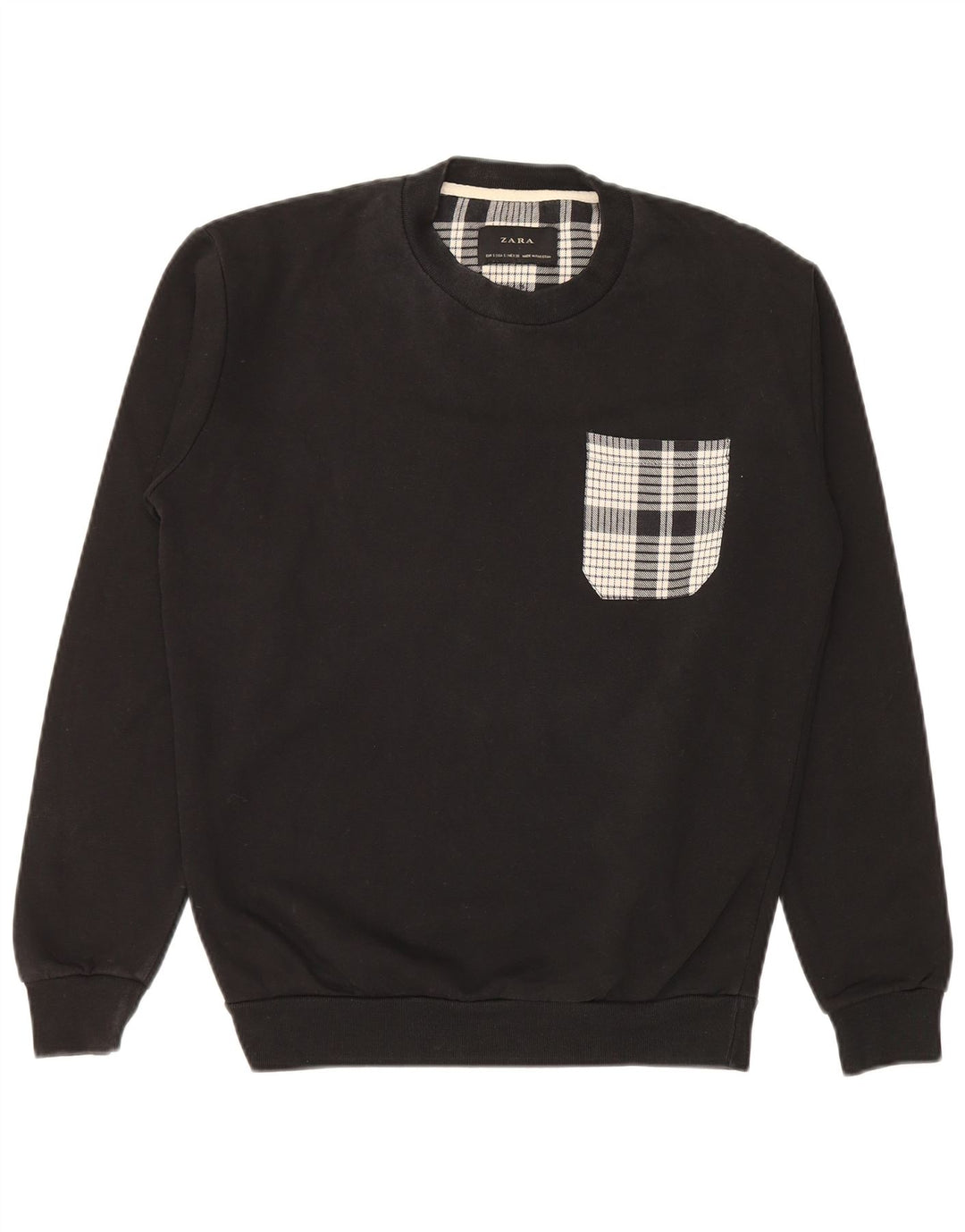 Zara Sweatshirt til mænd, lille sort ternet