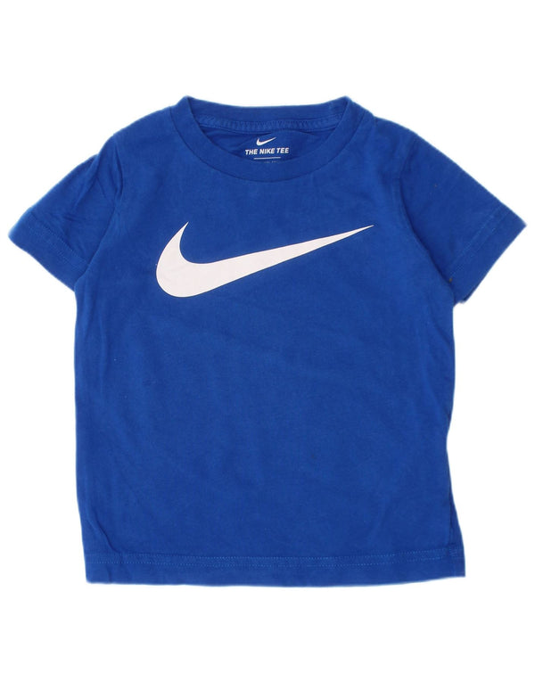 Nike Boys Athletic Cut Grafisk T-Shirt Top 2-3 år Blå Bomuld