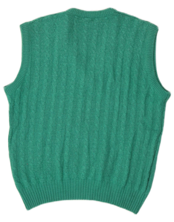 VINTAGE Dame Vest Tank Top UK 14 Medium Green