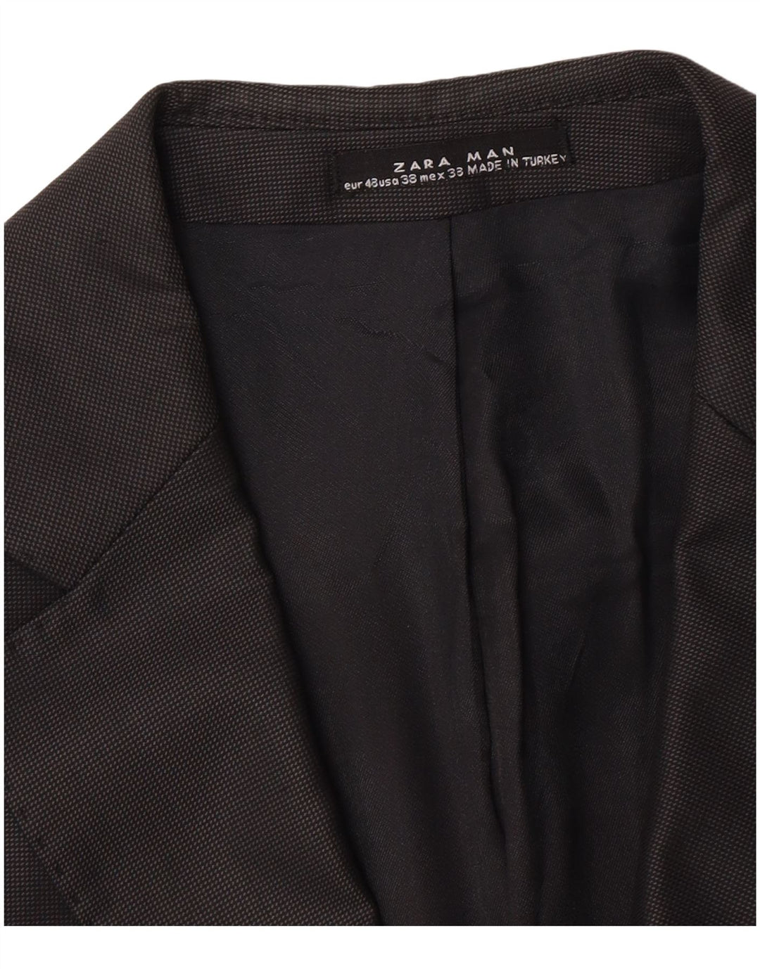 Zara Herre 2-knaps blazerjakke EU 48 Medium Sort
