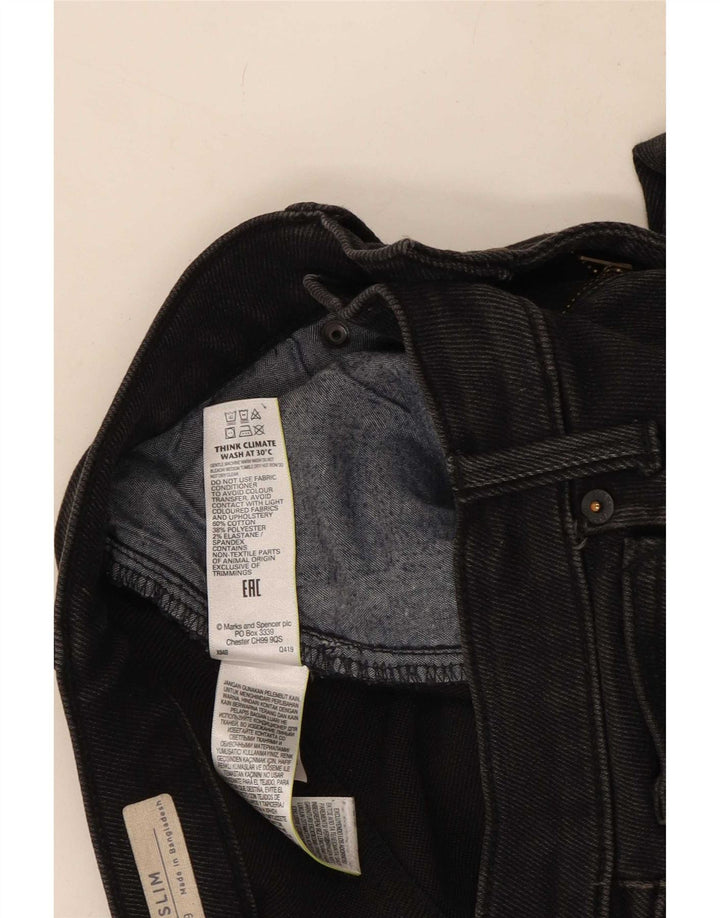 Marks & Spencer Dame Slim Jeans W30 L29 Sort Bomuld