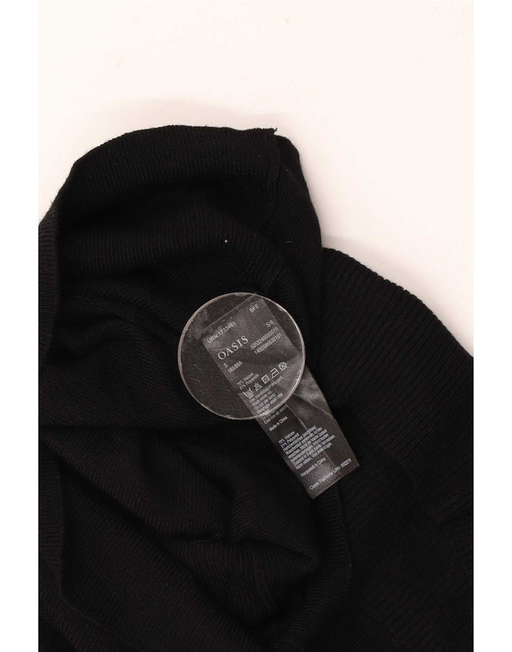 Oasis Womens Crop Off Shoulder Top UK 8 Small Black Viscose