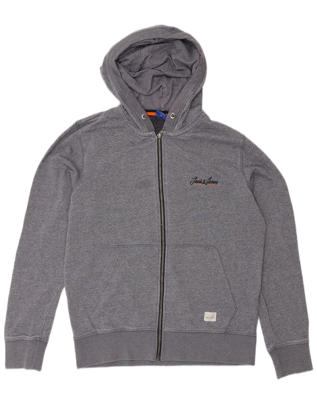 Jack & Jones Hættetrøje med lynlås til mænd mellemgrå Flecked Polyester