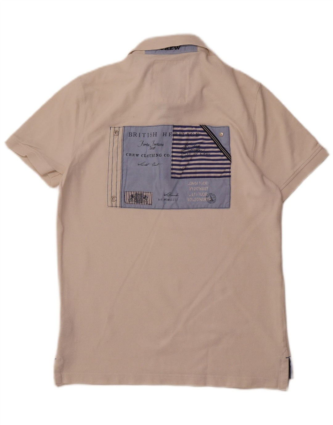 CREW TØJ Herre grafisk poloshirt Medium hvid bomuld