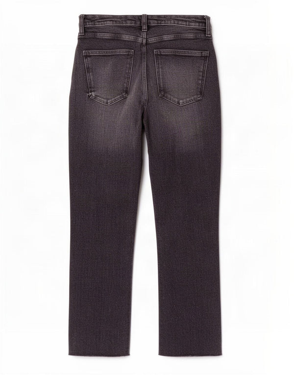 Zara Womens Crop Straight Jeans EU 36 XS W26 L25 Sort Bomuld