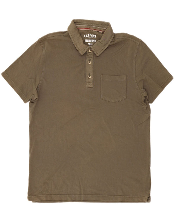 FAT FACE Mens Polo Shirt Large Khaki Cotton