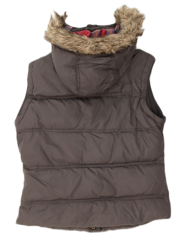 Jack Wills Dame Polstret Gilet UK 10 Small Grå Nylon