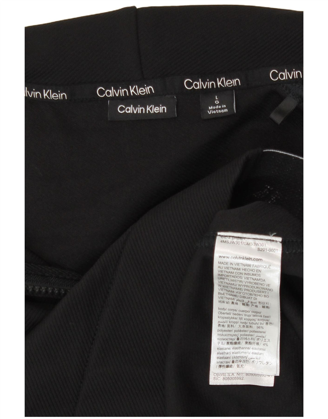 Calvin Klein Herre grafisk lynlås hættetrøje Jumper Stor sort polyester