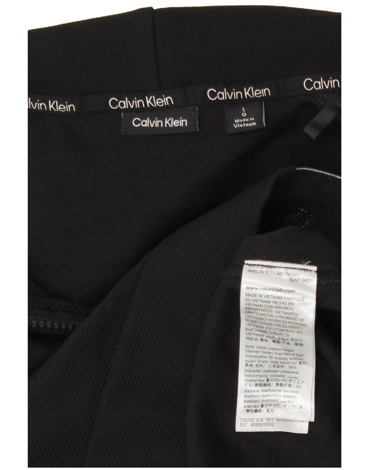 Calvin Klein Herre grafisk lynlås hættetrøje Jumper Stor sort polyester