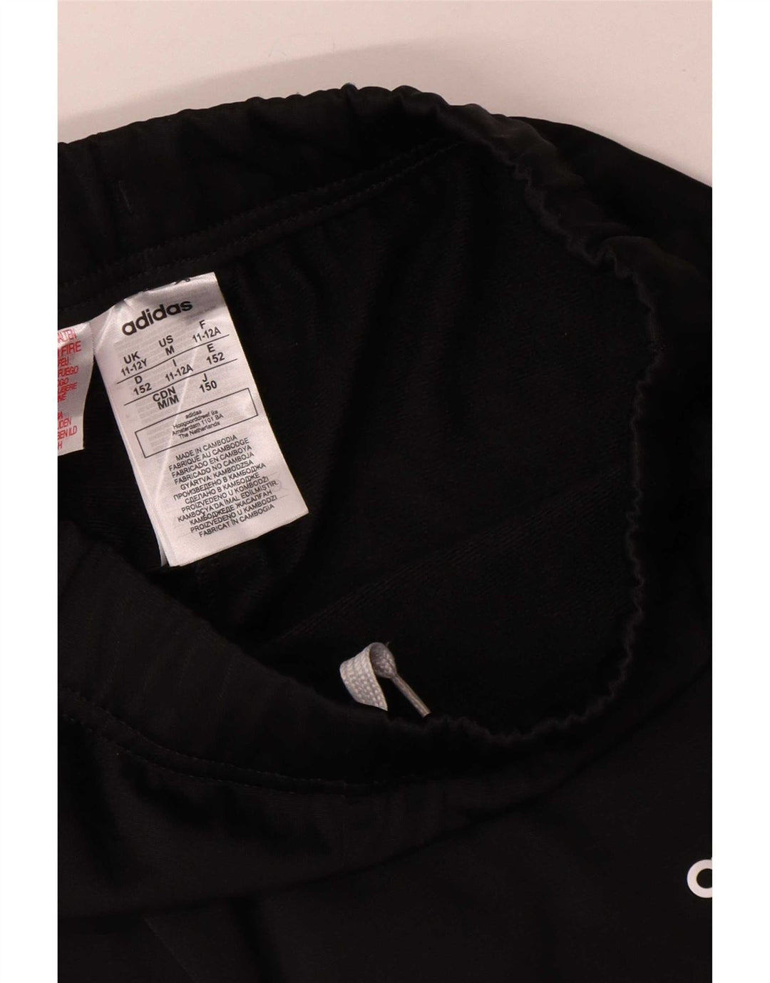 Adidas Drenge Træningsdragt Bukser Joggers 11-12 År Sort Polyester