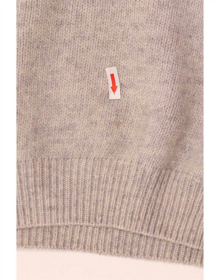 Sisley Herre grafisk rullehals sweater XL Grå Colourblock Uld