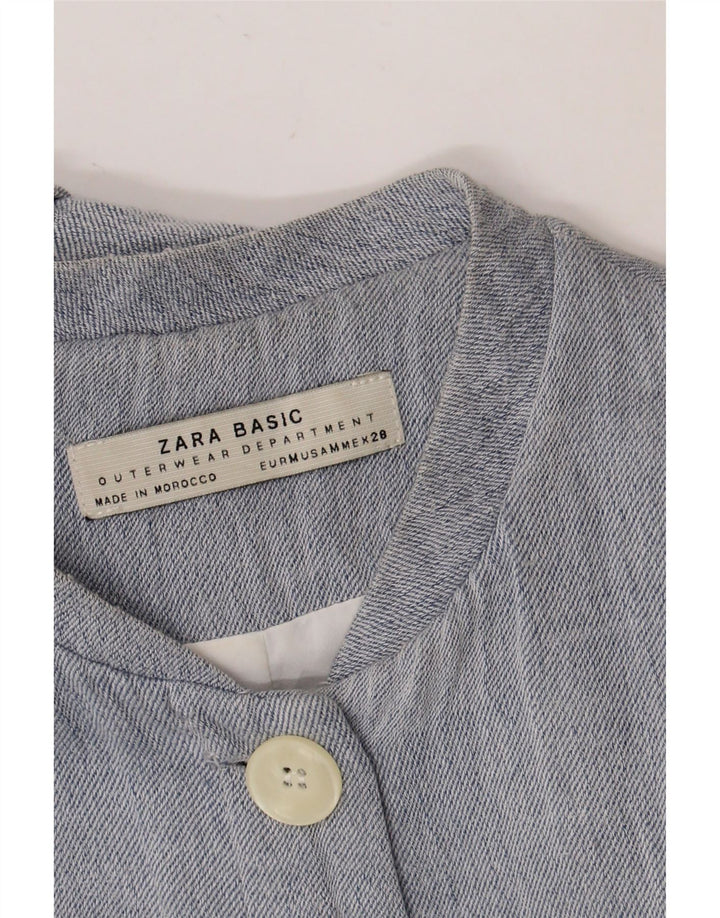 Zara Dame Overfrakke UK 14 Medium Blue
