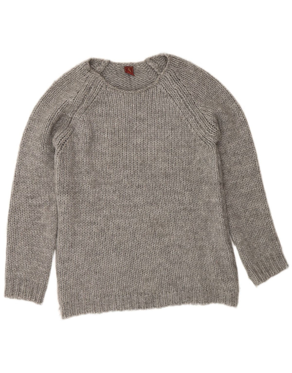 Dondup Dame Boat Neck Jumper Sweater UK 14 Medium Grey Wool