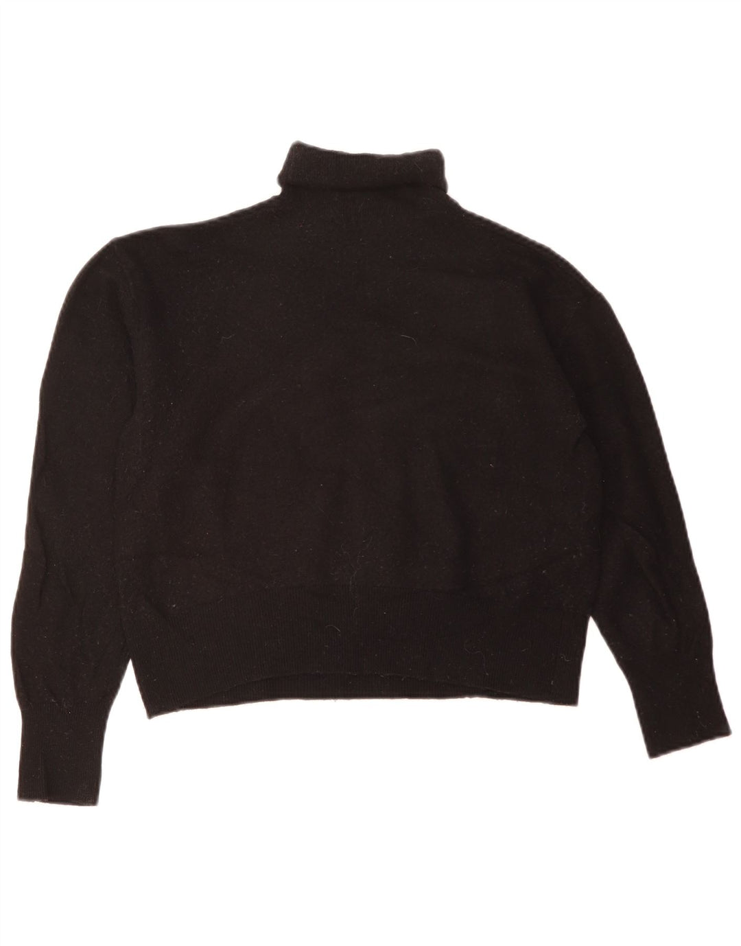 Zara Womens Crop Roll Neck Jumper Sweater UK 14 Medium Black