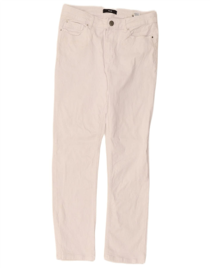 Marks & Spencer Dame Slim Jeans UK 12 Medium W30 L27 Hvid Bomuld