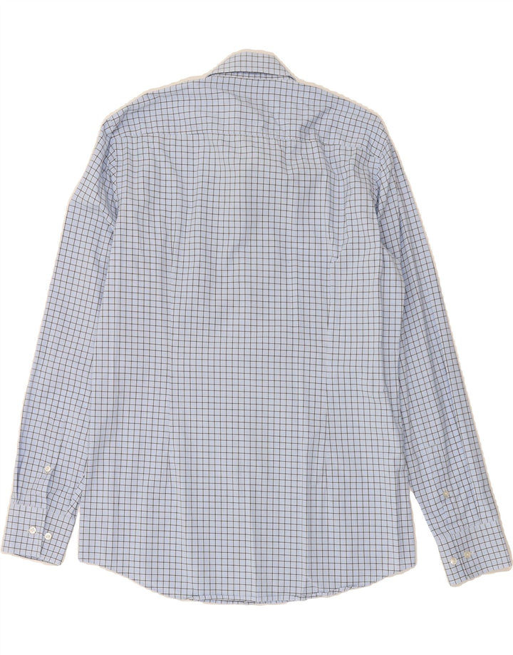 HUGO BOSS Herre Slim Fit skjorte str. 39 15 1/2 Medium Blue Ternet Bomuld