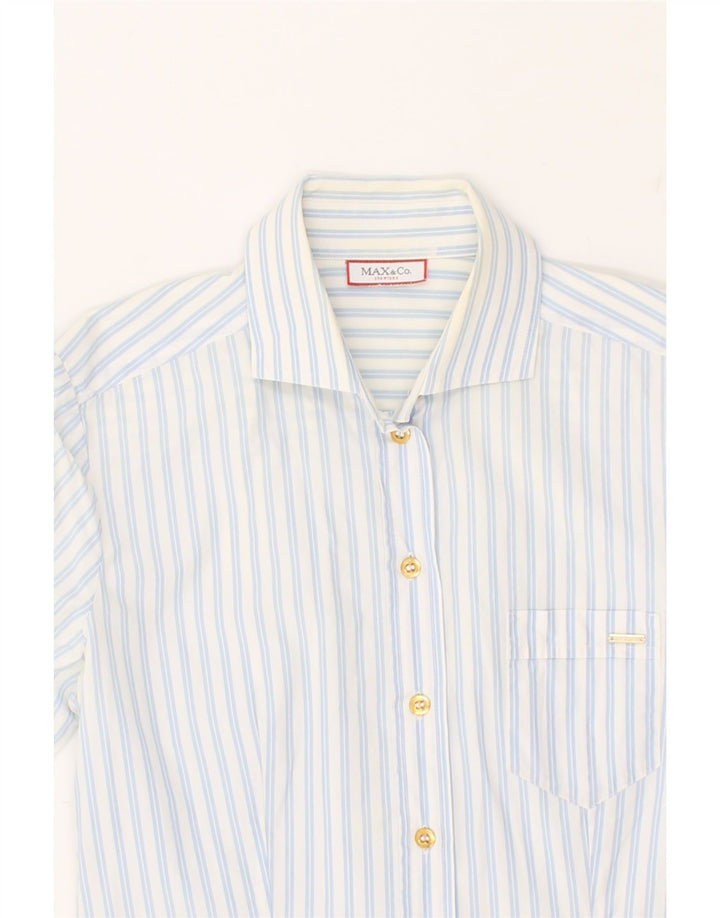 MAX & CO. Womens Shirt UK 12 Medium White Striped | Vintage Max & Co. | Thrift | Second-Hand Max & Co. | Used Clothing | Messina Hembry 