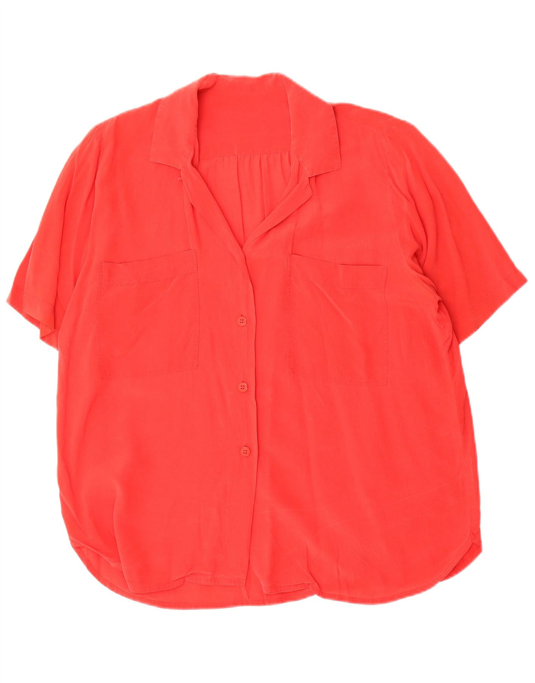 Vintage Dame Kortærmet Bluse UK 16 Large Red