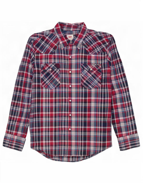 Levi's Flanelskjorte til mænd, medium rød ternet bomuld
