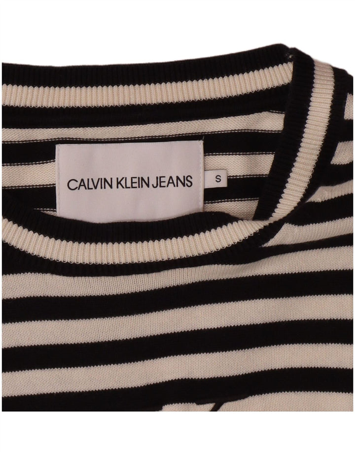 Calvin Klein Dame Boat Neck Jumper Sweater UK 10 Small Black Classic