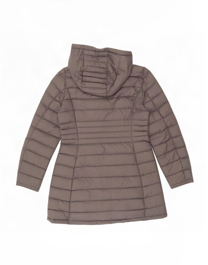 Benetton Dame Hooded Polstret Frakke UK 12 Medium Grey Nylon