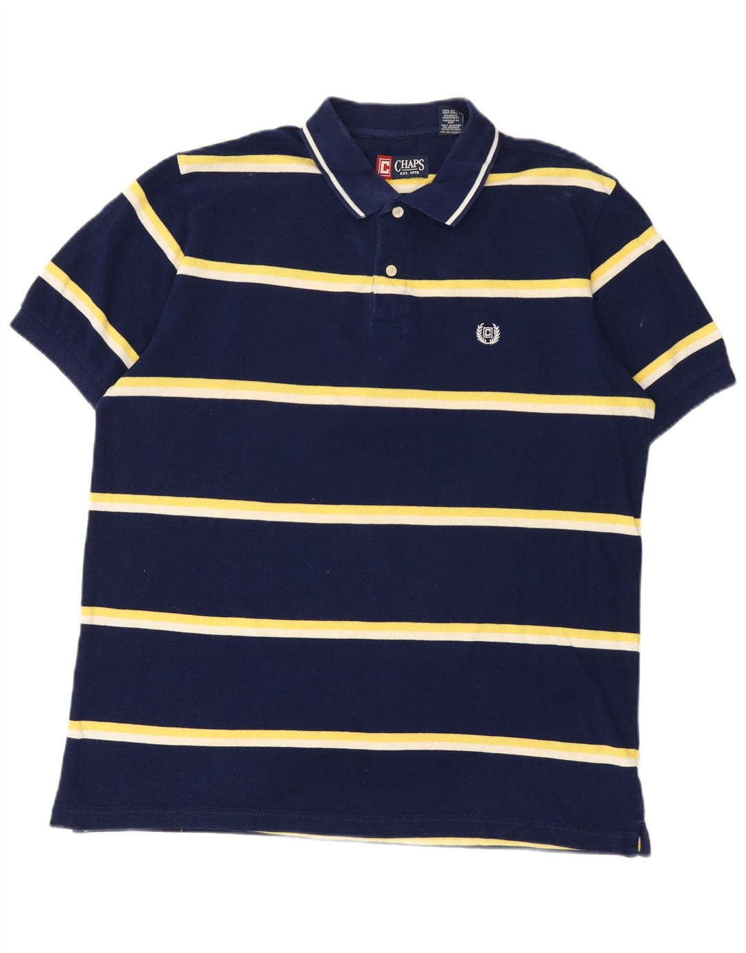 Chaps Herre poloshirt Stor marineblå stribet bomuld