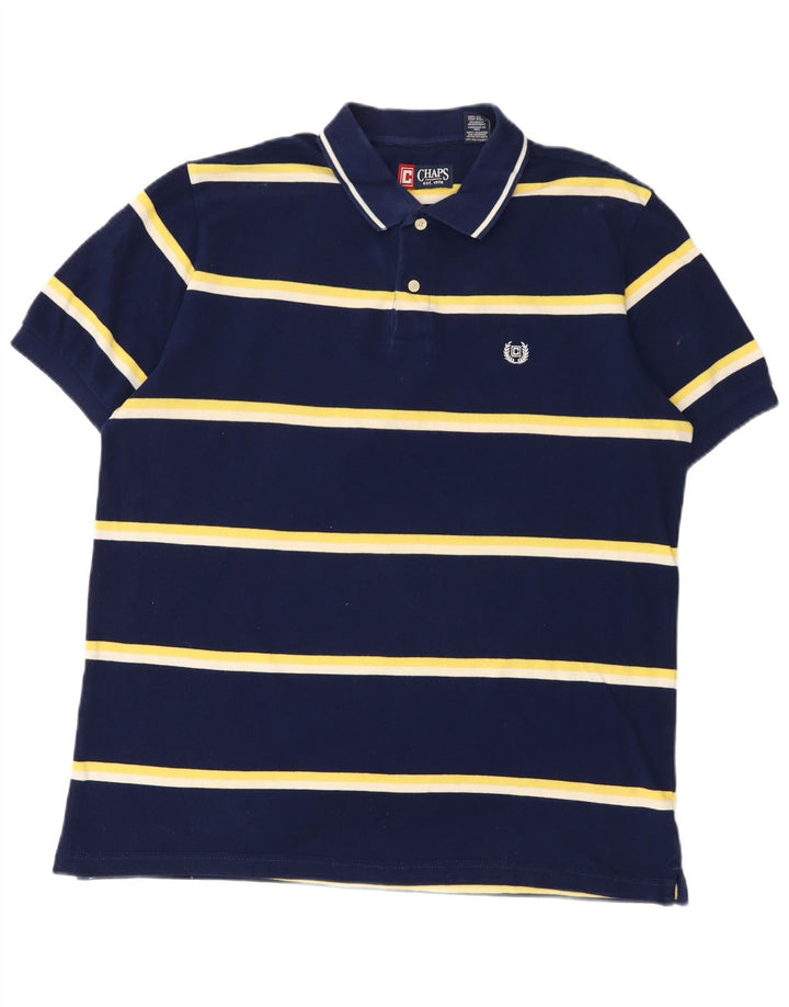 Chaps Herre poloshirt Stor marineblå stribet bomuld