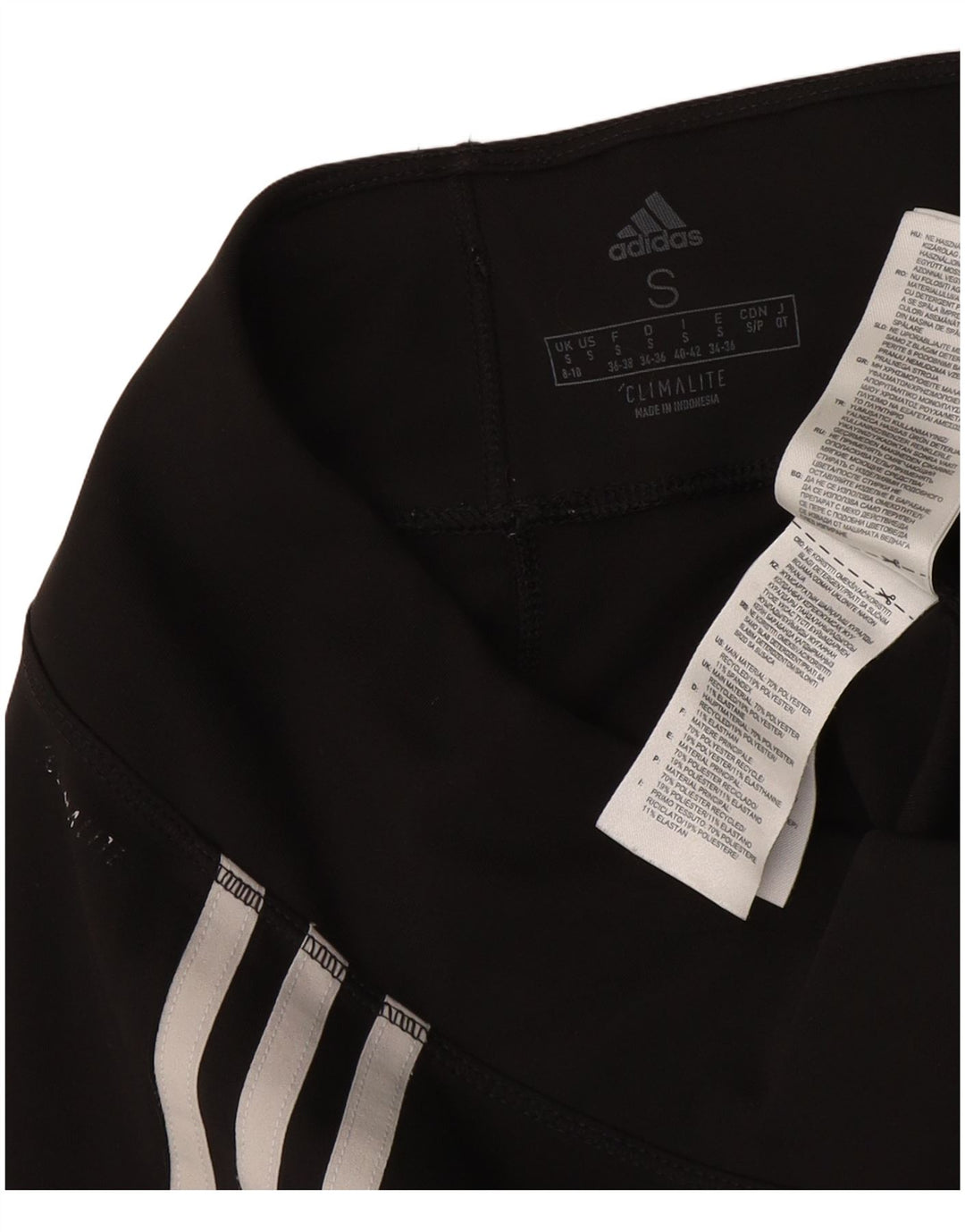 Adidas Womens Climalite Leggings UK 8/10 Small Black Polyester