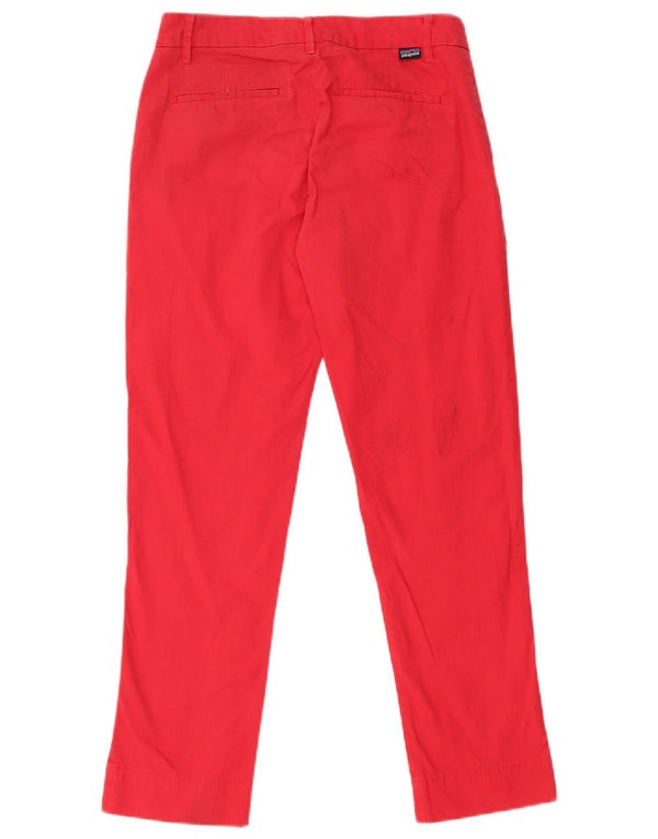Patagonia Womens Slim Chino Trousers US 0 XS W28 L26 Red Cotton
